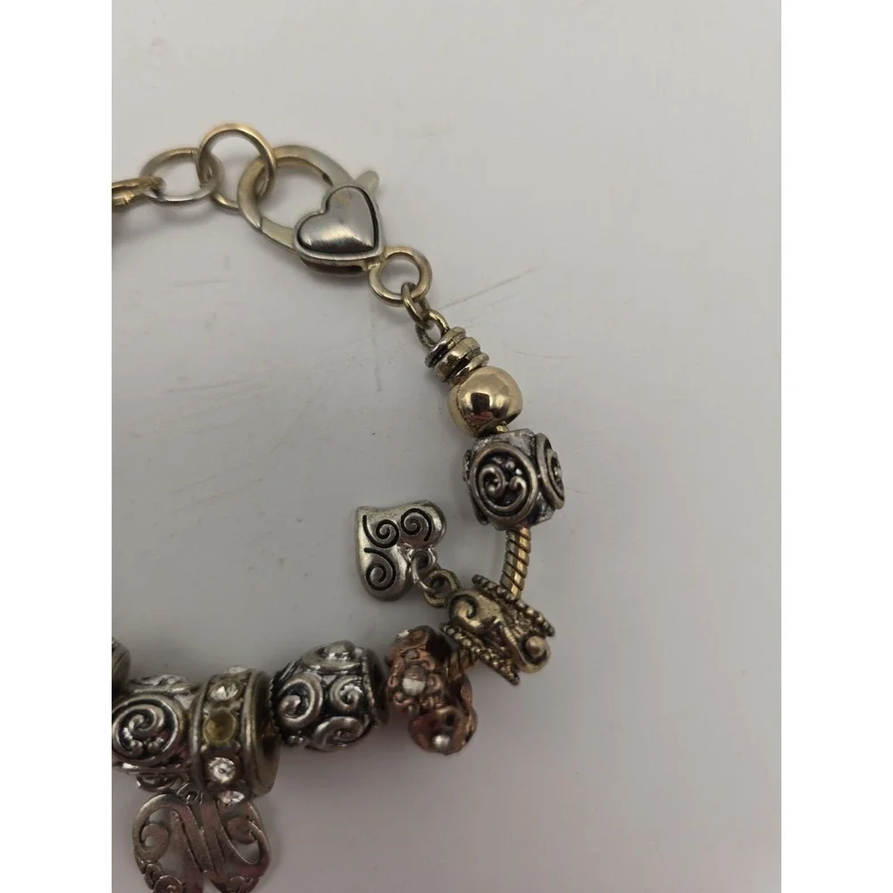 Letter M Monogram Initial Charm Bracelet